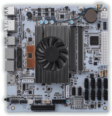 Mini-ITX Motherboard with Quad-Core 8-Thread Low Power CPU, Dual 2.5G LAN, 8 SATA, HDMI/DP 4K, PCIe x4, 2 M.2 NVMe, DDR4 RAM – Home Server, NAS Storage, Firewall, Virtualization in Saudi Arabia