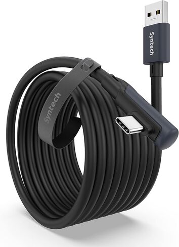 Syntech Link Cable 26 FT with Signal Booster Compatible with Quest2/Pro/Pico4 Accessories and PC/Steam VR, High Speed PC Data Transfer, USB 3.0 to USB C Cable for VR Headset and Gaming PC, Black in Kuwait