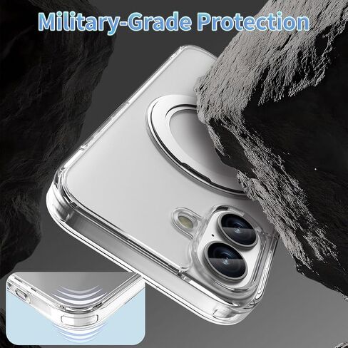 حافظة حامل مغناطيسي 360 درجة من ACESTAR متوافقة مع iPhone 17 Pro Max، غطاء هاتف حامل حلقي مرن قابل للدوران للرجال والنساء | متوافق مع ماج سيف | مقاوم للصدمات ومضاد للخدش | مكافحة الاصفرار in Saudi Arabia