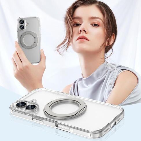 حافظة حامل مغناطيسي 360 درجة من ACESTAR متوافقة مع iPhone 17 Pro Max، غطاء هاتف حامل حلقي مرن قابل للدوران للرجال والنساء | متوافق مع ماج سيف | مقاوم للصدمات ومضاد للخدش | مكافحة الاصفرار in Saudi Arabia