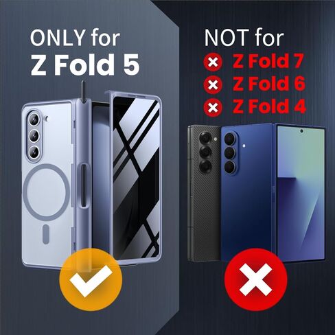 MOBOSI for Z Fold 5 Case with Privacy Screen Protector [Compatible with Magsafe], [Built-in Kickstand&Full Body Hinge Protection] Shockproof Phone Cover for Samsung Galaxy Z Fold5, Black in Kuwait