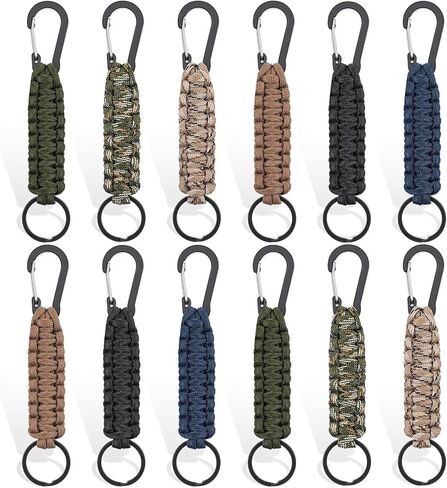 GISAFAI 50 PCS Paracord Keychain 550 Survival Paracord Lanyard في الهواء الطلق في الهواء الطلق في التخييم في الصيد المشي لمسافات طويلة in Kuwait