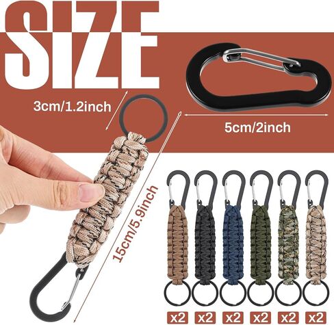 GISAFAI 50 PCS Paracord Keychain 550 Survival Paracord Lanyard في الهواء الطلق في الهواء الطلق في التخييم في الصيد المشي لمسافات طويلة in Kuwait