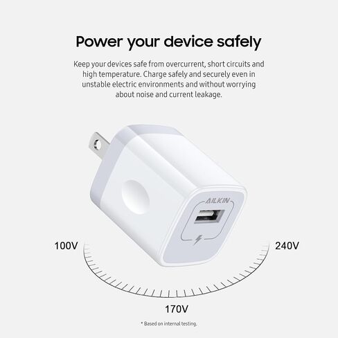 AILKIN USB Charger Wall Plug, [5Pack-1Port] Fast Charging Outlet AC Power Adapter Block Cube for iPhone, iPad, Samsung, Camera, Android or Type C Phones & Tablets Charge Multiple USB Hub Station Base in Saudi Arabia