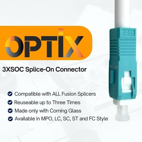 Optix America Fiber Optic Universal & Reusable LC, SC 3X Splice-ON CONNECTORS | Pack of 10 (SC, UPC Single Mode) in Saudi Arabia