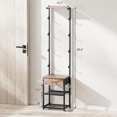Indoor Gun Rack with Shelf and Drawer - Gun Display Stand, Gun Stand for Wall Mount, Floor Rifle Rack Guns Storage Organizer Rifle Holder Hunting Gun Shelf(69.7" H) in Saudi Arabia