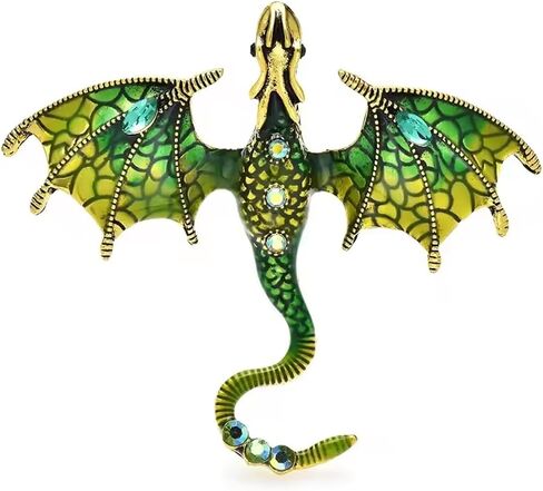 Alloy Men's Brooch in Cartoon Flying Dragon Shape with Enamel Oil - Dripping Process, Ideal for Coats in Saudi Arabia