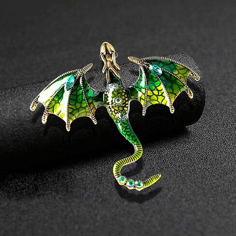 Alloy Men's Brooch in Cartoon Flying Dragon Shape with Enamel Oil - Dripping Process, Ideal for Coats in Saudi Arabia