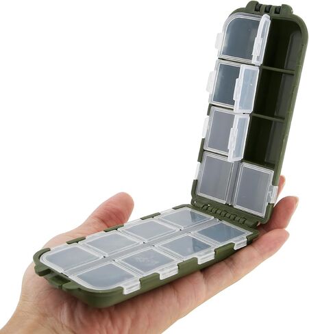 Small Fishing Box Portable Case, Mini Storage Box Containers, Hooks Lure Baits Grid Fishing Accessories, 13 Compartments, (10.3 x 2.4 x 0.6 inch) in Saudi Arabia