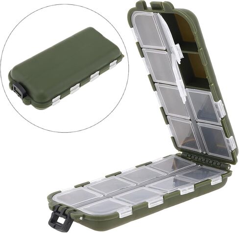 Small Fishing Box Portable Case, Mini Storage Box Containers, Hooks Lure Baits Grid Fishing Accessories, 13 Compartments, (10.3 x 2.4 x 0.6 inch) in Saudi Arabia