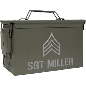 صندوق تخزين عسكري شخصي، علبة ذخيرة عسكرية بوزن 30 كالوري مع رتبة، هدية تقاعد عسكري للمحاربين القدامى في الولايات المتحدة، صندوق هدايا ذخيرة منقوش للرجال، علبة ذخيرة معدنية in Kuwait