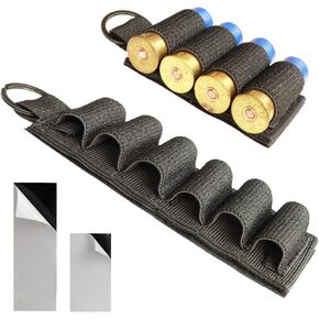12 Gauge Shell Holder, Velcro Shotgun Shell Holder with Adhesive Backing Sticker, Mollle Shotgun Cartridge Card for Buttstock and Side Saddle, Ammo Carrier 12ga in Kuwait