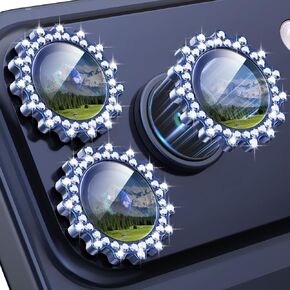واقي عدسة الكاميرا Xfilm لهاتف iPhone 17 Pro / 17 Pro Max Gear Bling Diamond، معدن فردي بصلابة 9H، واقي شاشة كاميرا مقاوم للخدش، ملحقات أنيقة، جراب مناسب (فضي) in Kuwait