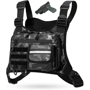 Outdoor Chest Bag For Men, EDC Chest Pack With Built-In Phone Holder, Lightweight Chest Rig Pouch in Saudi Arabia
