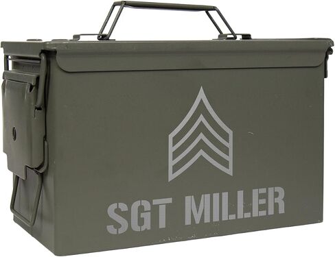 صندوق تخزين عسكري شخصي، علبة ذخيرة عسكرية بوزن 30 كالوري مع رتبة، هدية تقاعد عسكري للمحاربين القدامى في الولايات المتحدة، صندوق هدايا ذخيرة منقوش للرجال، علبة ذخيرة معدنية in Kuwait