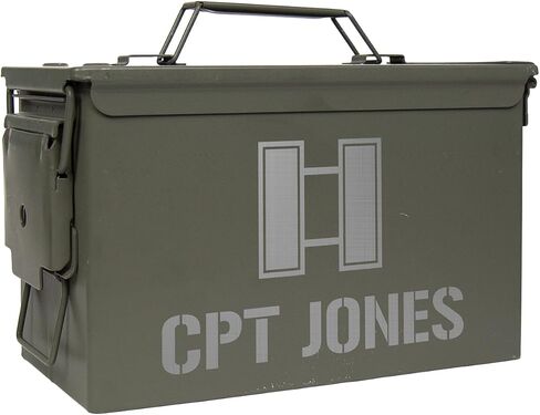 صندوق تخزين عسكري شخصي، علبة ذخيرة عسكرية بوزن 30 كالوري مع رتبة، هدية تقاعد عسكري للمحاربين القدامى في الولايات المتحدة، صندوق هدايا ذخيرة منقوش للرجال، علبة ذخيرة معدنية in Kuwait