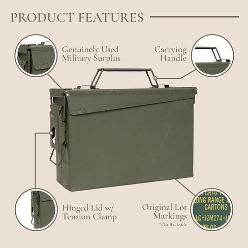 صندوق تخزين عسكري شخصي، علبة ذخيرة عسكرية بوزن 30 كالوري مع رتبة، هدية تقاعد عسكري للمحاربين القدامى في الولايات المتحدة، صندوق هدايا ذخيرة منقوش للرجال، علبة ذخيرة معدنية in Kuwait