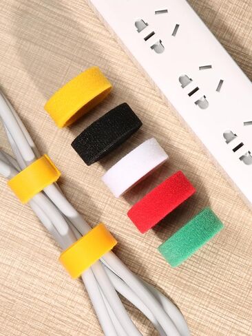 2 Pack 16Ft Adjustable Cable Straps 1.5cm x 5m Hook and Loop Fastening Straps, Reusable Cord Management Ties, Ideal for Home, Office, and Travel in Saudi Arabia