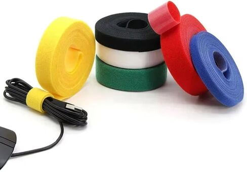 2 Pack 16Ft Adjustable Cable Straps 1.5cm x 5m Hook and Loop Fastening Straps, Reusable Cord Management Ties, Ideal for Home, Office, and Travel in Saudi Arabia