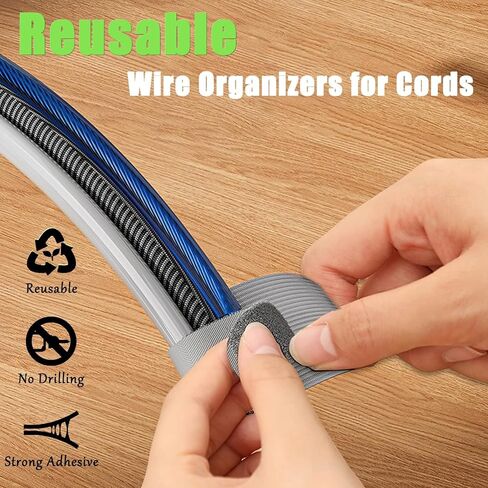 50Pcs Self Adhesive Hook and Loop Cable Ties, Hook and Loop Cable Straps, Household Office Multi-Purpose Wire Ties Cord Organizer, Adjustable Cable Management Cable Clip (White) in Saudi Arabia