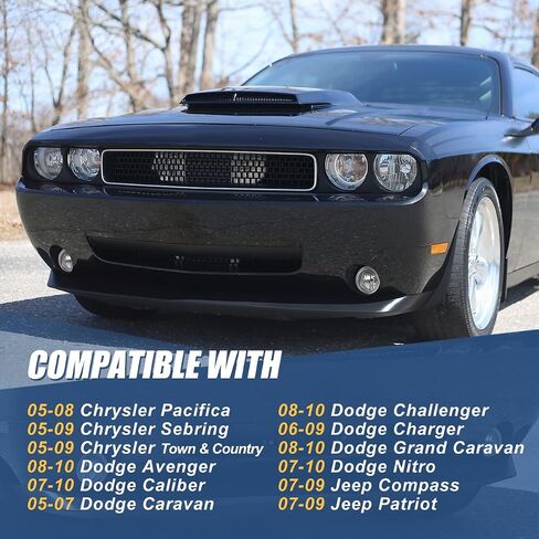 Auto Dynasty Fog Lights Assembly Compatible with 2005-2010 Chrysler Dodge Jeep Sebring Town & Country Caravan Compass, Fog Lamp with Switch Replacement, Driver Passenger Side, Black Housing Smoke Lens in Saudi Arabia