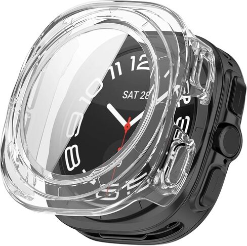 TENOC Watch Case Compatible with Samsung Galaxy Watch 8 Ultra 47mm, Clear Protective Cover Built-in Tempered Glass Screen Protector for Women Men in Saudi Arabia