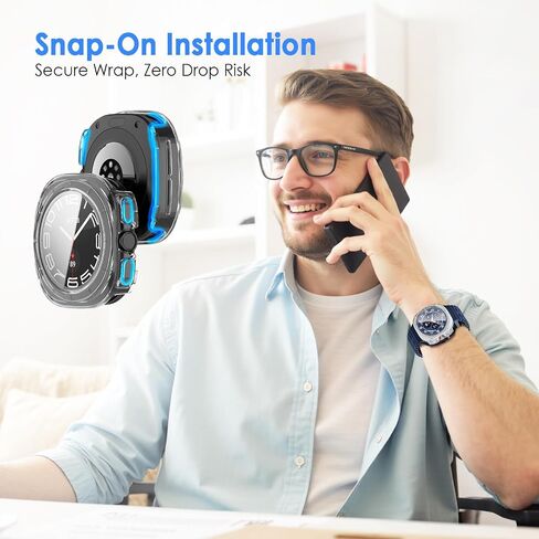 TENOC Watch Case Compatible with Samsung Galaxy Watch 8 Ultra 47mm, Clear Protective Cover Built-in Tempered Glass Screen Protector for Women Men in Saudi Arabia