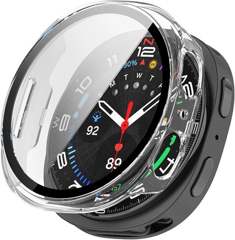 TENOC Watch Case Compatible with Samsung Galaxy Watch 8 Ultra 47mm, Clear Protective Cover Built-in Tempered Glass Screen Protector for Women Men in Saudi Arabia