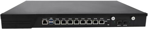 جهاز جدار الحماية HUNSN 1U، OPNsense، VPN، Network Rackmount، Core I7 7700، RJ10، AES-NI، 8 x 2.5GbE I226-V LAN، 2 x SFP+ 10GbE 82599ES، 0 ذاكرة وصول عشوائي، 0 تخزين، هيكل عظمي بدون نظام in Kuwait