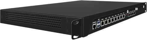 جهاز جدار الحماية HUNSN 1U، OPNsense، VPN، أجهزة أمان الشبكة، Xeon E 2126G، RJ67، C246، 8 x 2.5GbE 226-V LAN، 4 x SFP+ 10GbE X710، 0 RAM، 0 تخزين، Barebone بدون نظام in Kuwait