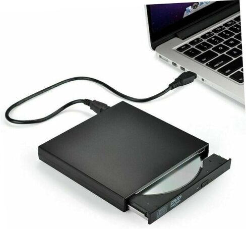 NUOBESTY Portable USB External CD Writer Rw Optical Drive for Laptop and Desktop Compact Plug and Play Disc Burner Supporting CD Vcd DVD Playback Black in Kuwait