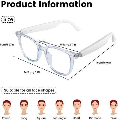 نظارات ذكية للنساء والرجال، نظارات بلوتوث مع عدسات فوتوكروميك ومساعد صوتي للتحكم باللمس للتصوير الصوتي عن بعد، مثالية للأماكن الداخلية والخارجية (إطار بني) in Kuwait