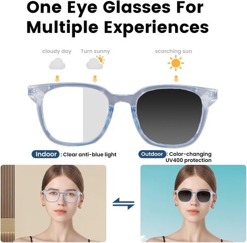 نظارات ذكية للنساء والرجال، نظارات بلوتوث مع عدسات فوتوكروميك ومساعد صوتي للتحكم باللمس للتصوير الصوتي عن بعد، مثالية للأماكن الداخلية والخارجية (إطار بني) in Kuwait