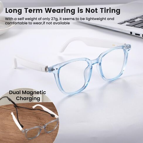 نظارات ذكية للنساء والرجال، نظارات بلوتوث مع عدسات فوتوكروميك ومساعد صوتي للتحكم باللمس للتصوير الصوتي عن بعد، مثالية للأماكن الداخلية والخارجية (إطار بني) in Kuwait