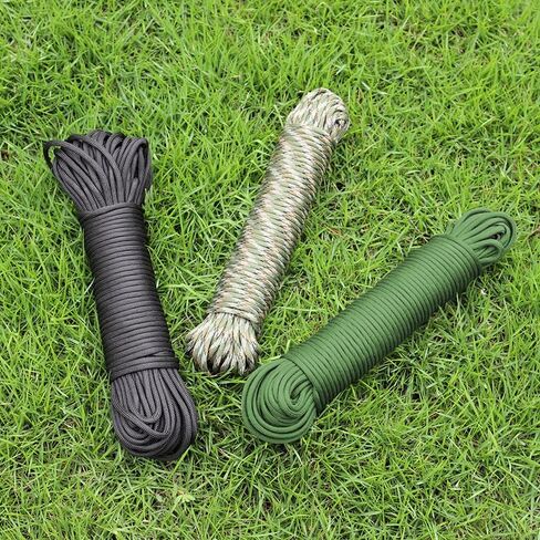 Paracord Rope 50ft 4mm, Parachute Spool Cord with 9-Strand Core, Nylon String for Camping, Hammock, Clothsline, Hiking, Fishing, Outdoor Utility in Saudi Arabia