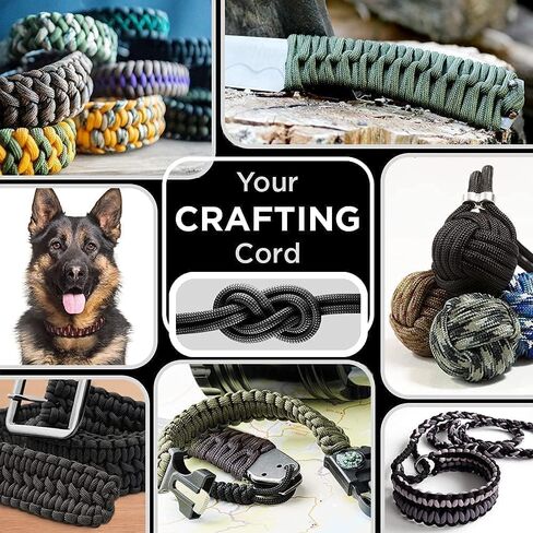 Paracord Rope 50ft 4mm, Parachute Spool Cord with 9-Strand Core, Nylon String for Camping, Hammock, Clothsline, Hiking, Fishing, Outdoor Utility in Saudi Arabia