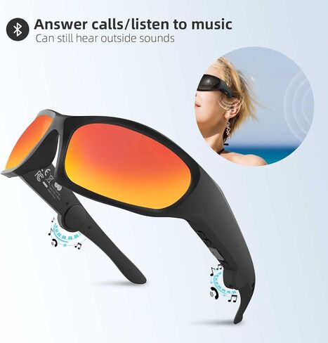 Smart Bluetooth Safety Glasses for Work Audio Safety Glasses with Bluetooth Speaker for Men Women Built-in Mic Voice Assistant (Clear Lens) in Saudi Arabia