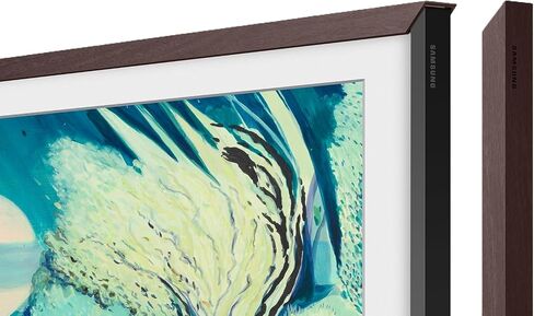 إطار Samsung مقاس 55 بوصة قابل للتخصيص 2021-2025، إطار مغناطيسي بني حديث، طقم حواف لتلفزيون فني QN55LS03A/LS03B/LS03D مقاس 55 بوصة، ديكور غرفة المعيشة سهل التركيب على الحائط، يتضمن قطعة قماش للتنظيف in Saudi Arabia
