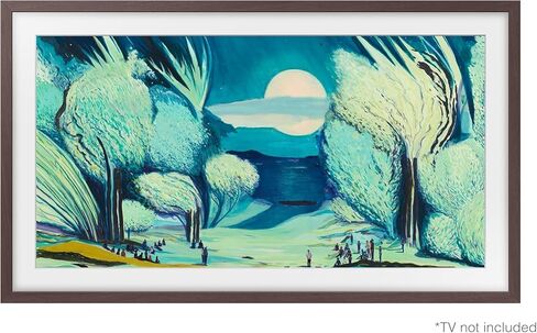 إطار Samsung مقاس 55 بوصة قابل للتخصيص 2021-2025، إطار مغناطيسي بني حديث، طقم حواف لتلفزيون فني QN55LS03A/LS03B/LS03D مقاس 55 بوصة، ديكور غرفة المعيشة سهل التركيب على الحائط، يتضمن قطعة قماش للتنظيف in Saudi Arabia