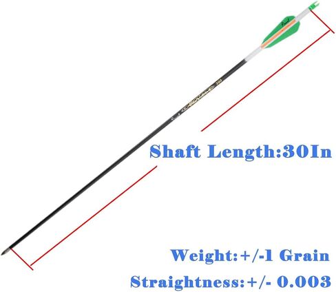 الرماية ID5.2mm.204 "سهام الصيد الكربون المهنية 30 بوصة 300 340 350 العمود الفقري لقوس منحني مجمع 12 قطعة in Saudi Arabia