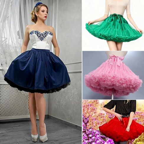 Women’s Petticoat Skirts Short Tulle Underskirts Chiffon Half Slips Fluffy Ballet Dress in Saudi Arabia