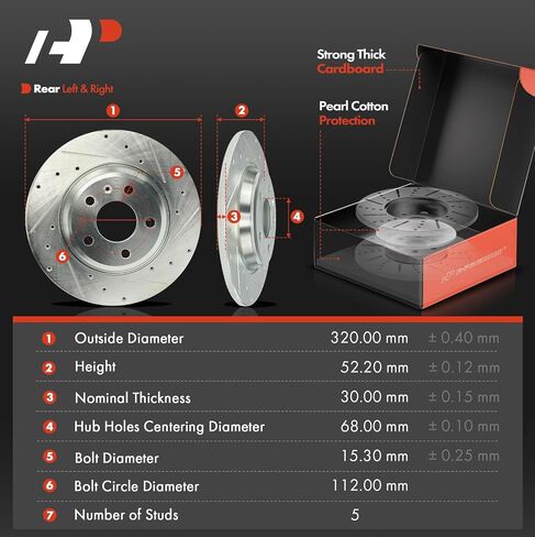 A-Premium 12.60 inch (320mm) Front Vented Disc Brake Rotors + Ceramic Pads Kit Compatible with Select Audi Models - A4, A4 Quattro, Q5, A5, A5 Quattro, A6 Quattro, A7 Quattro, Allroad, S5, 6-PC Set in Saudi Arabia