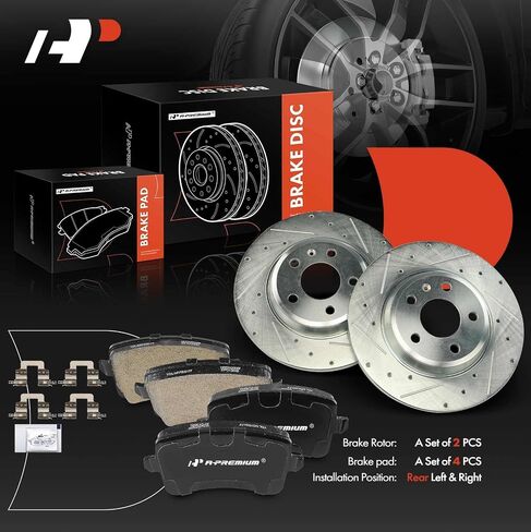 A-Premium 12.60 inch (320mm) Front Vented Disc Brake Rotors + Ceramic Pads Kit Compatible with Select Audi Models - A4, A4 Quattro, Q5, A5, A5 Quattro, A6 Quattro, A7 Quattro, Allroad, S5, 6-PC Set in Saudi Arabia
