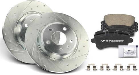 A-Premium 12.60 inch (320mm) Front Vented Disc Brake Rotors + Ceramic Pads Kit Compatible with Select Audi Models - A4, A4 Quattro, Q5, A5, A5 Quattro, A6 Quattro, A7 Quattro, Allroad, S5, 6-PC Set in Saudi Arabia