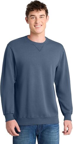 Port & Company Beach Wash Garment-Dyed Sweatshirt Denim Blue in Saudi Arabia