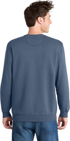 Port & Company Beach Wash Garment-Dyed Sweatshirt Denim Blue in Saudi Arabia
