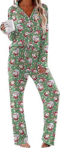 Ekouaer Women Pajamas Set Long Sleeve Sleepwear Button Down Pjs Soft 2 Piece Loungewear with Long Pants in Saudi Arabia