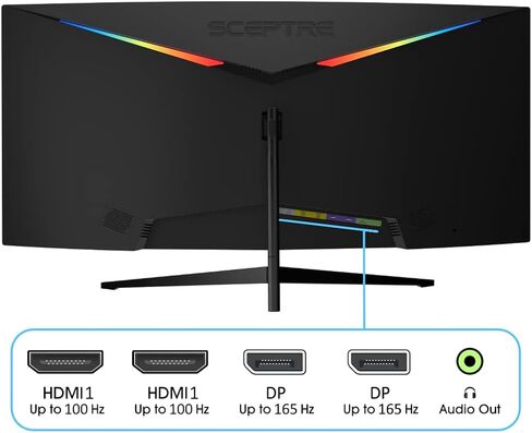 34-Inch Curved Ultrawide WQHD Gaming Monitor 3440 x 1440 R1500 up to 180Hz DisplayPort x2 99% sRGB 1ms, Machine Black 2025 (C345B Series) in Saudi Arabia
