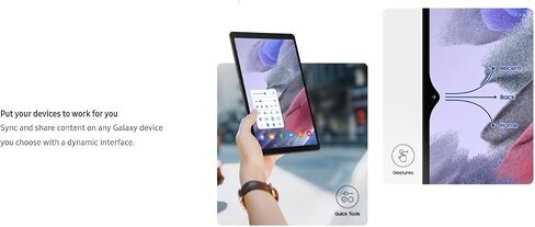 Samsung Galaxy Tab A7 Lite 8.7" (2021, WiFi + Cellular) 32GB 4G LTE Tablet & Phone (Makes Calls) GSM Unlocked, International Model w/US Charging Cube - SM-T225 (Grey, LTE+WiFi) in Saudi Arabia