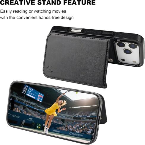 ONETOP Compatible with Magsafe for iPhone 17 Pro Max Wallet Case with Card Holder, PU Leather Kickstand RFID Blocking Case, Double Magnetic Clasp and Durable Shockproof Cover 6.9 Inch (Black) in Saudi Arabia